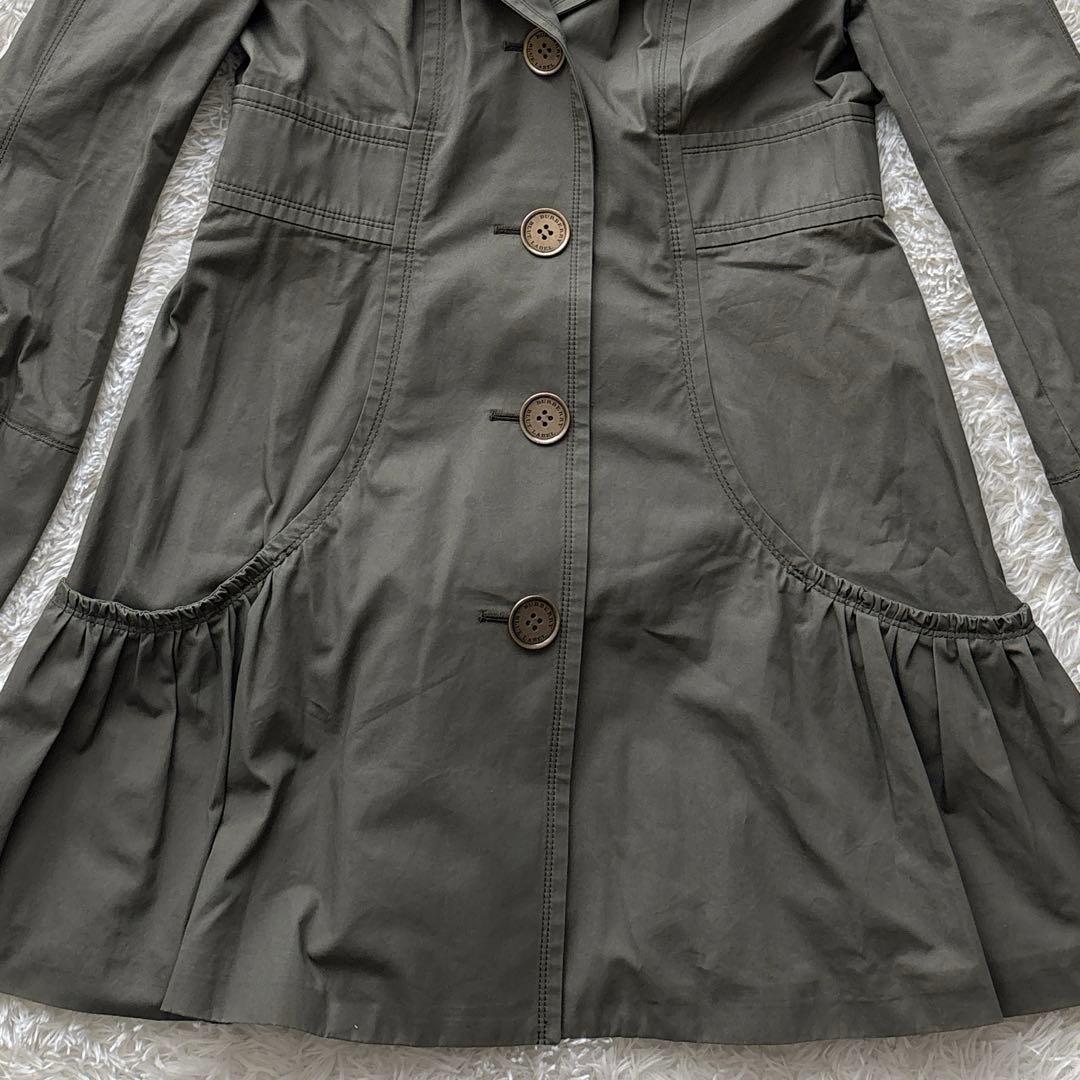 【美品 】バーバリーブルーレーベル フーデッドコート カーキ 38 綿100%