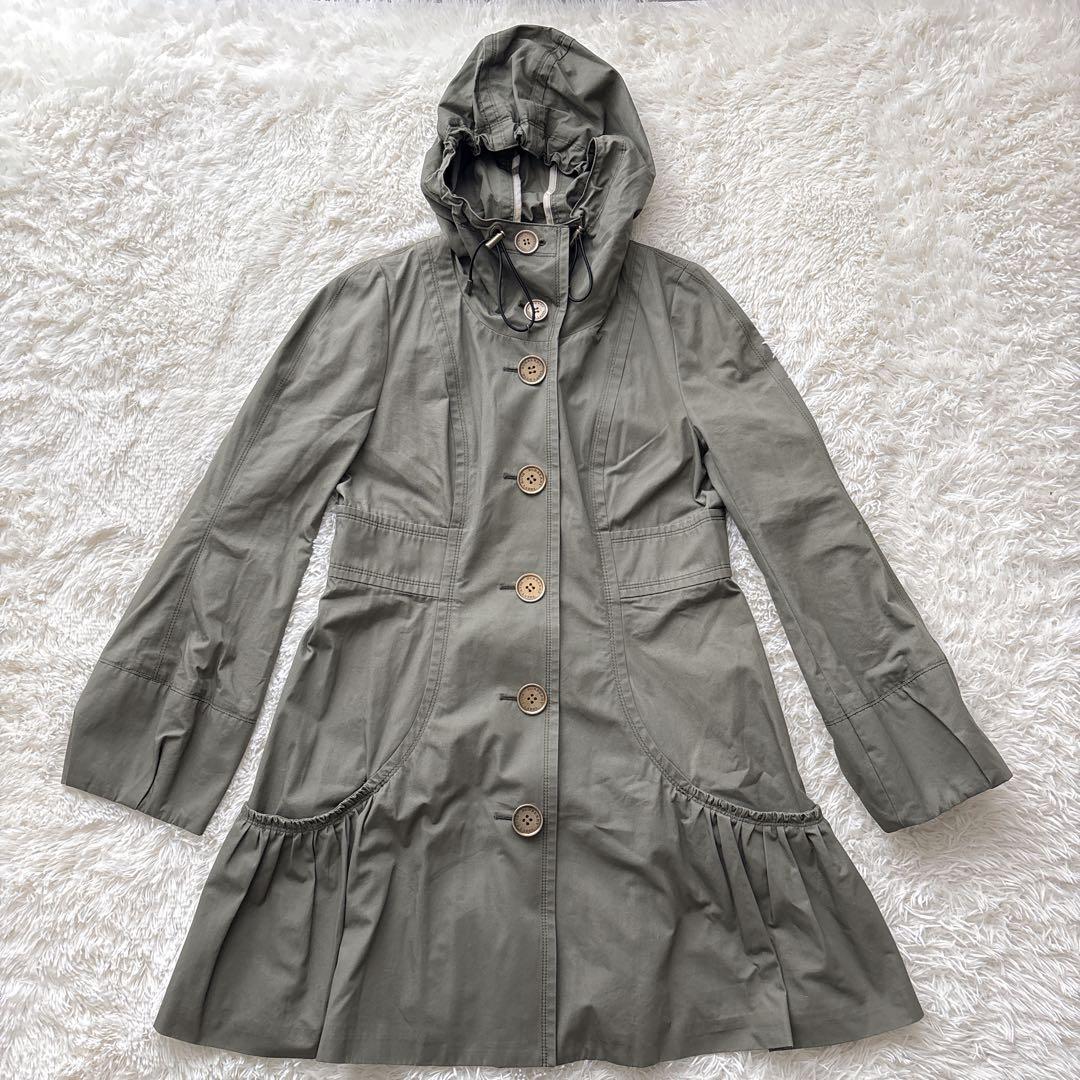 【美品 】バーバリーブルーレーベル フーデッドコート カーキ 38 綿100%
