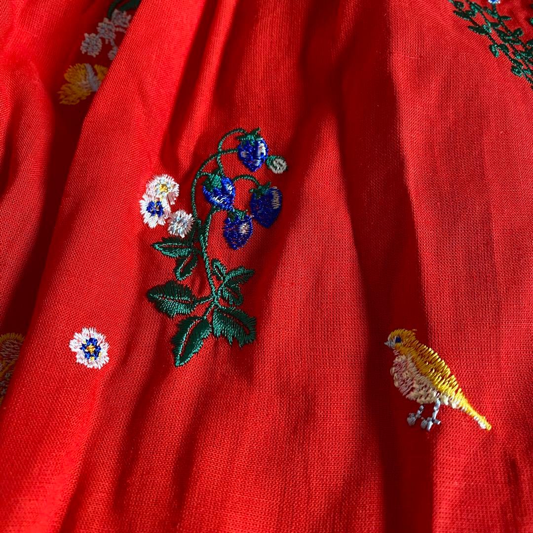 【新品】 フランシュリッペ　ちくちくガーデニングロングスカート　刺繍　3L