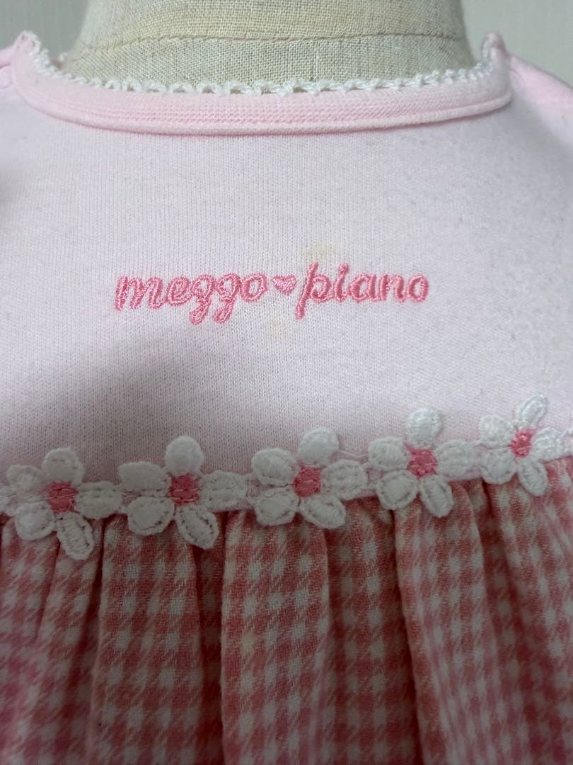 meggo piano ピンク と赤チェック柄 ワンピース80サイズ2点おまとめ