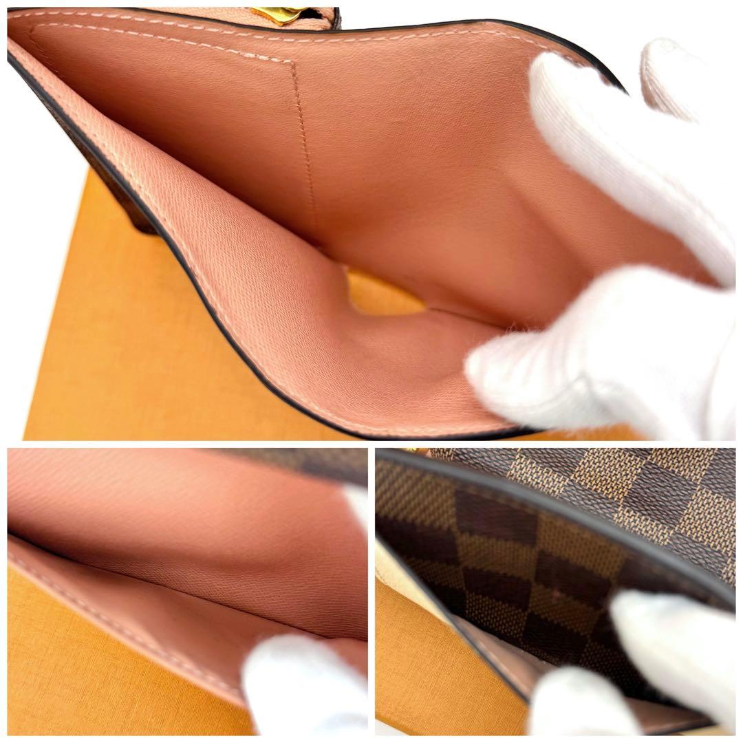 ルイヴィトン ダミエ ポルトフォイユ ジュリエット 折り財布 ピンク