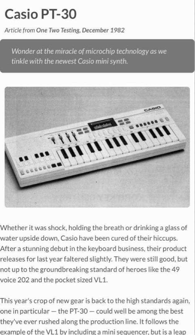 Casio PT-30☆セミアナログ式シンセサイザー☆1983年☆昭和レトロ☆
