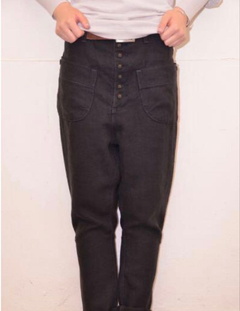【新品未使用】GASA* Que? リネンクロッチパンツ　ブラウン