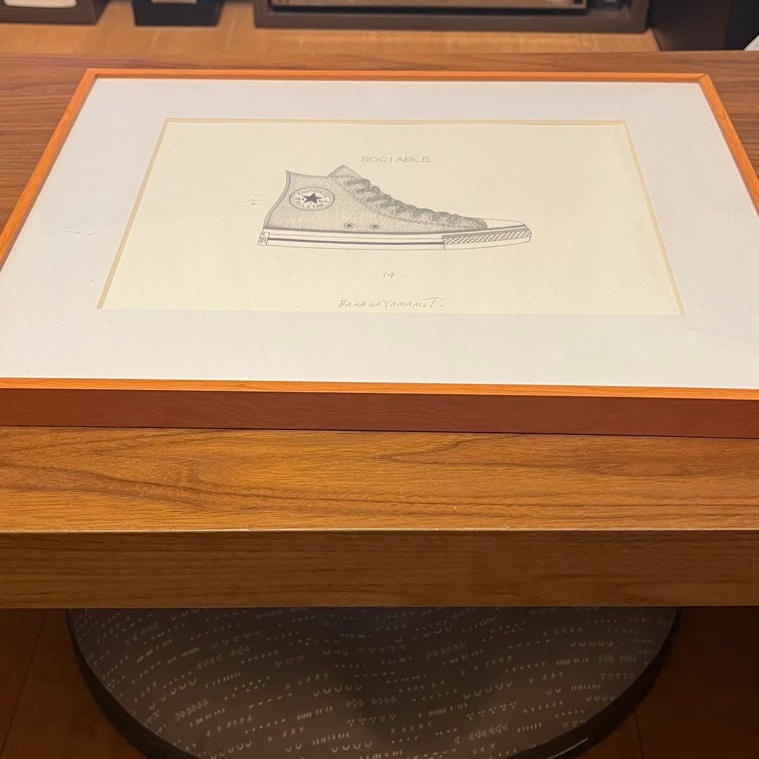 バナケン　点描画　絵　ポスター　スニーカー　コンバース　ハイカット　オールスター