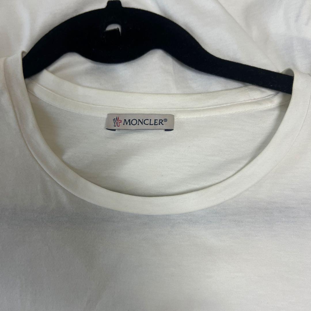 ⭐*️様 MONCLER ロゴ刺繍 半袖Tシャツ ホワイト