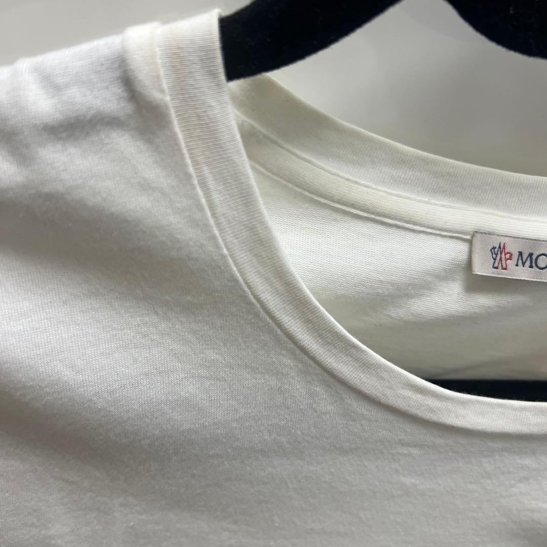 ⭐*️様 MONCLER ロゴ刺繍 半袖Tシャツ ホワイト