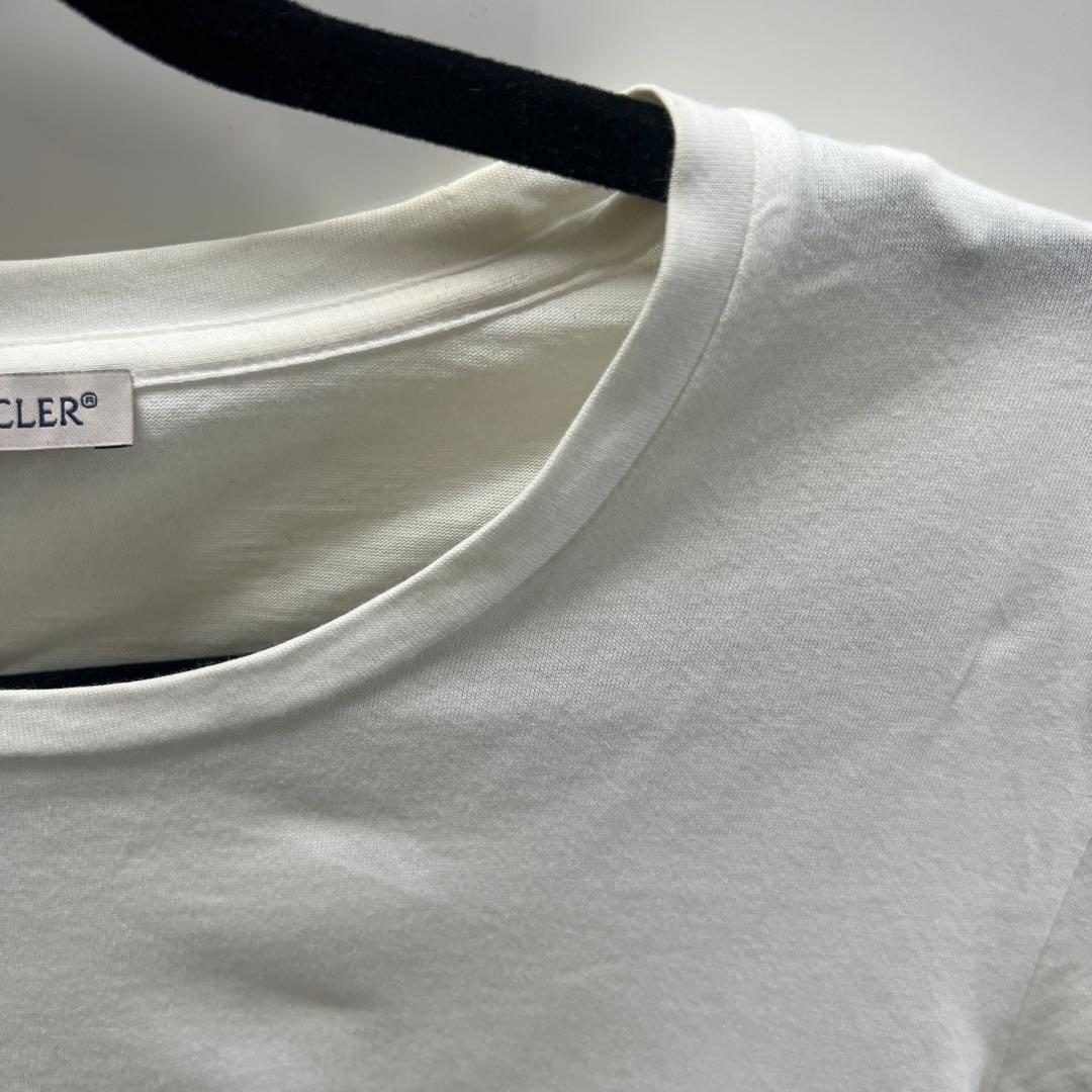⭐*️様 MONCLER ロゴ刺繍 半袖Tシャツ ホワイト