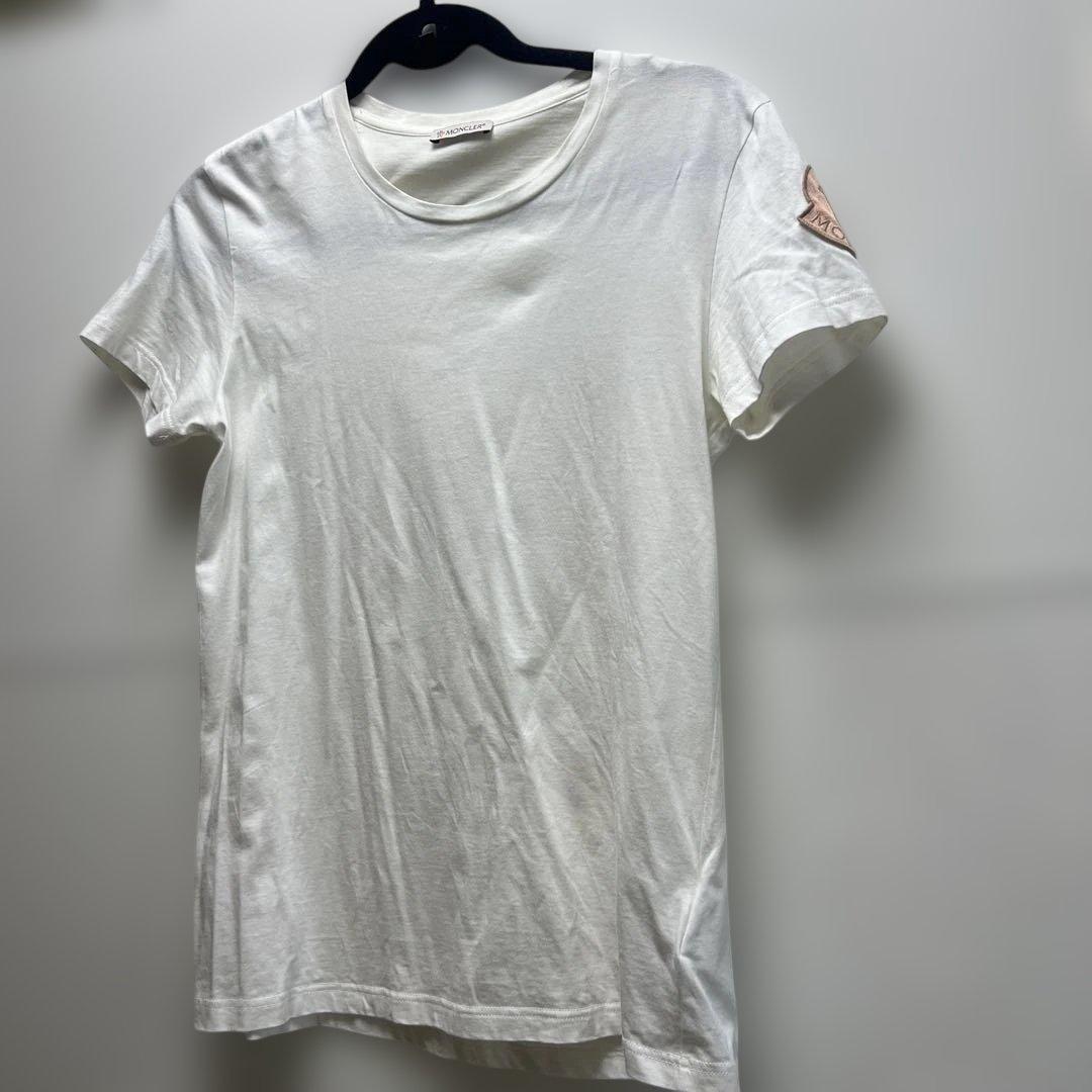 ⭐*️様 MONCLER ロゴ刺繍 半袖Tシャツ ホワイト