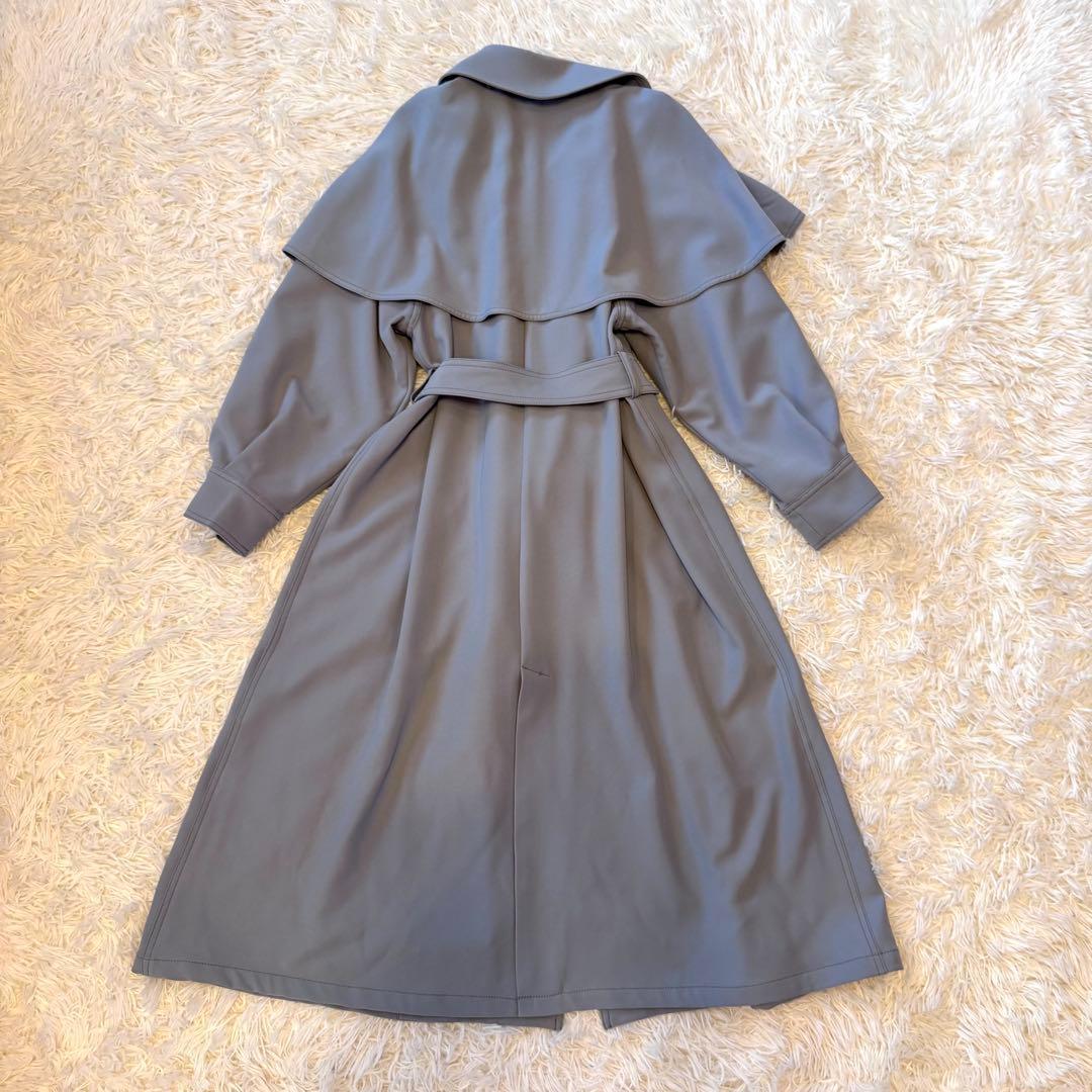MERCURYDUO【美品】ケープ付 2WAY トレンチコート ブルー S 春秋