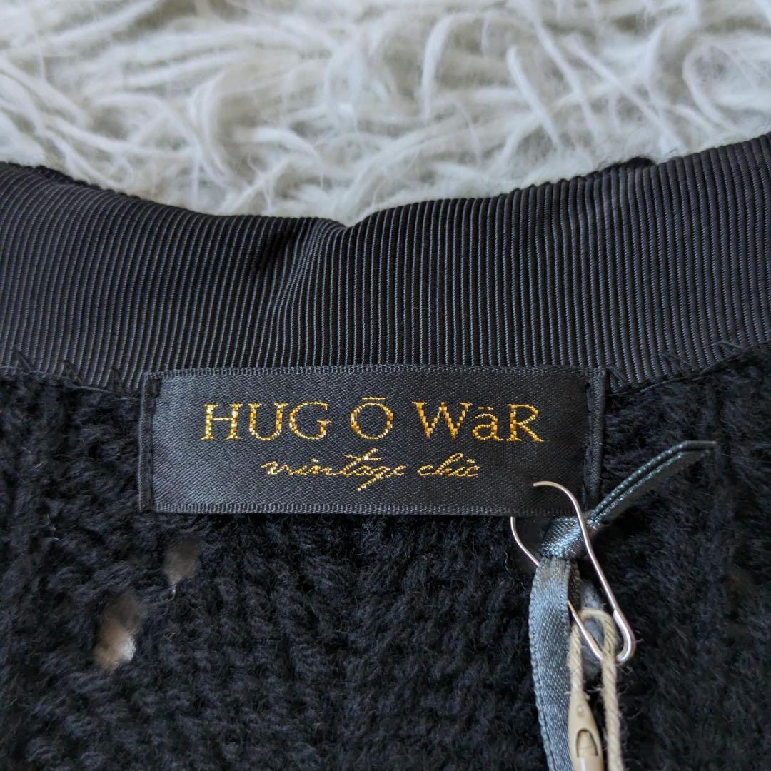 HUG O WaR/ハグオーワー　アランニットカーディガン　ブラック　Free