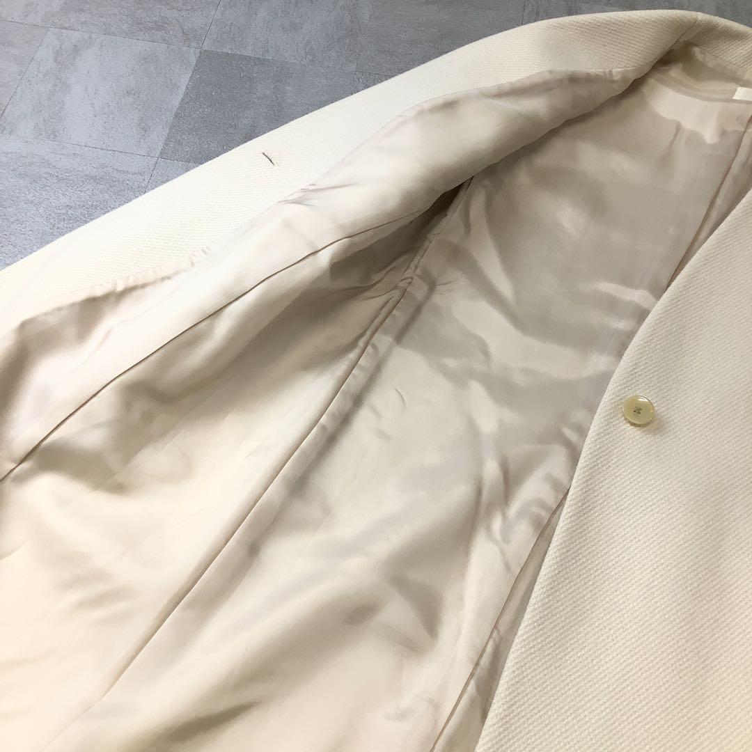 IÈNA ノーカラー V開き ロング コート ワンボタン