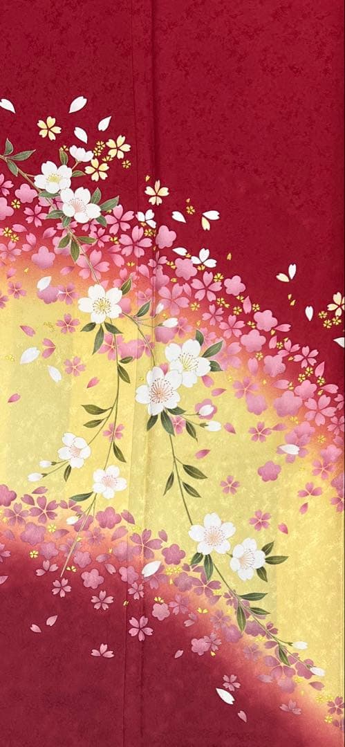 振り袖　フルセット　長襦袢付　成人式　赤　桜　結婚式　金彩加工　854
