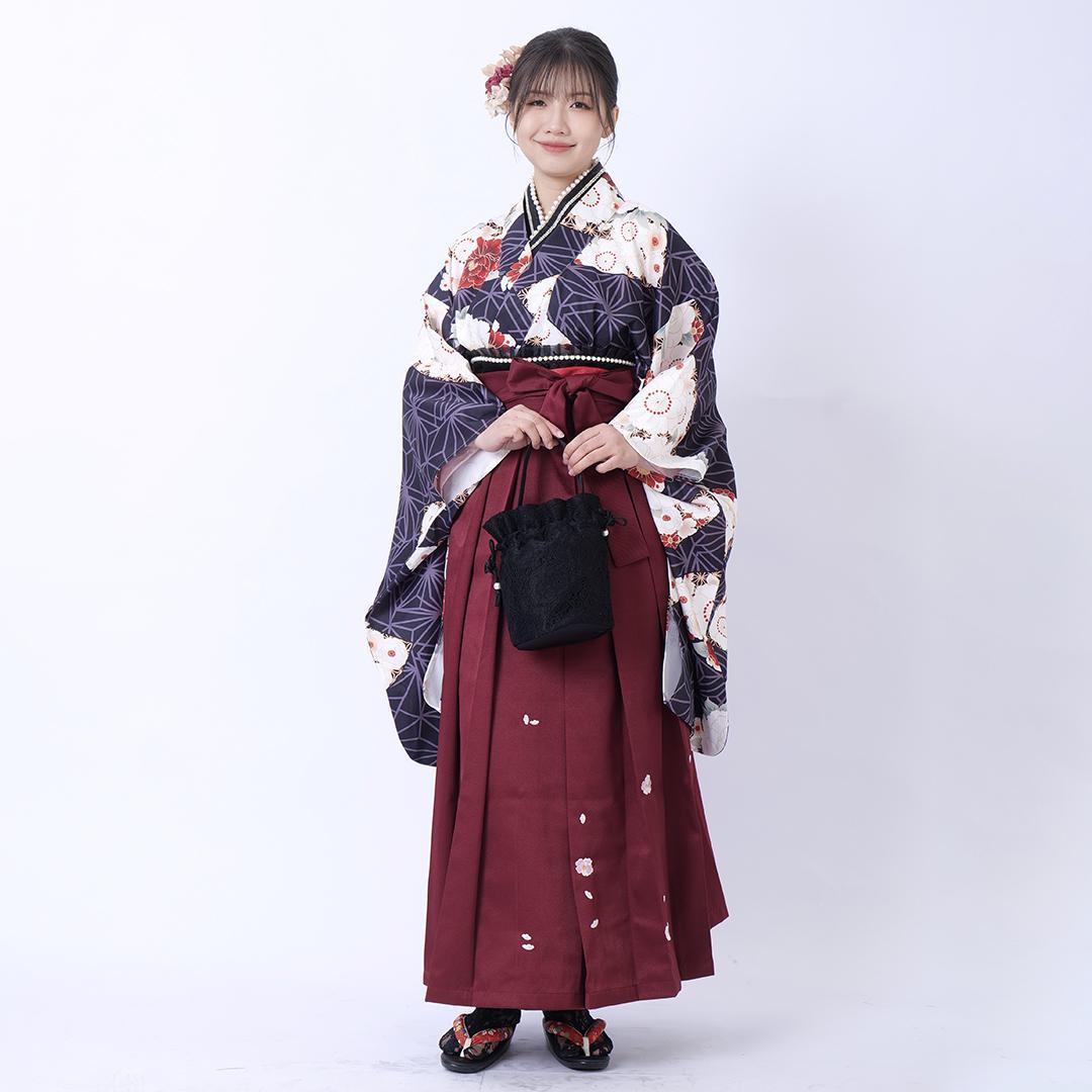 二尺袖 卒業式 袴 着物 新品 前撮り 単品 卒業 袴 フリーサイズ ご卒業用