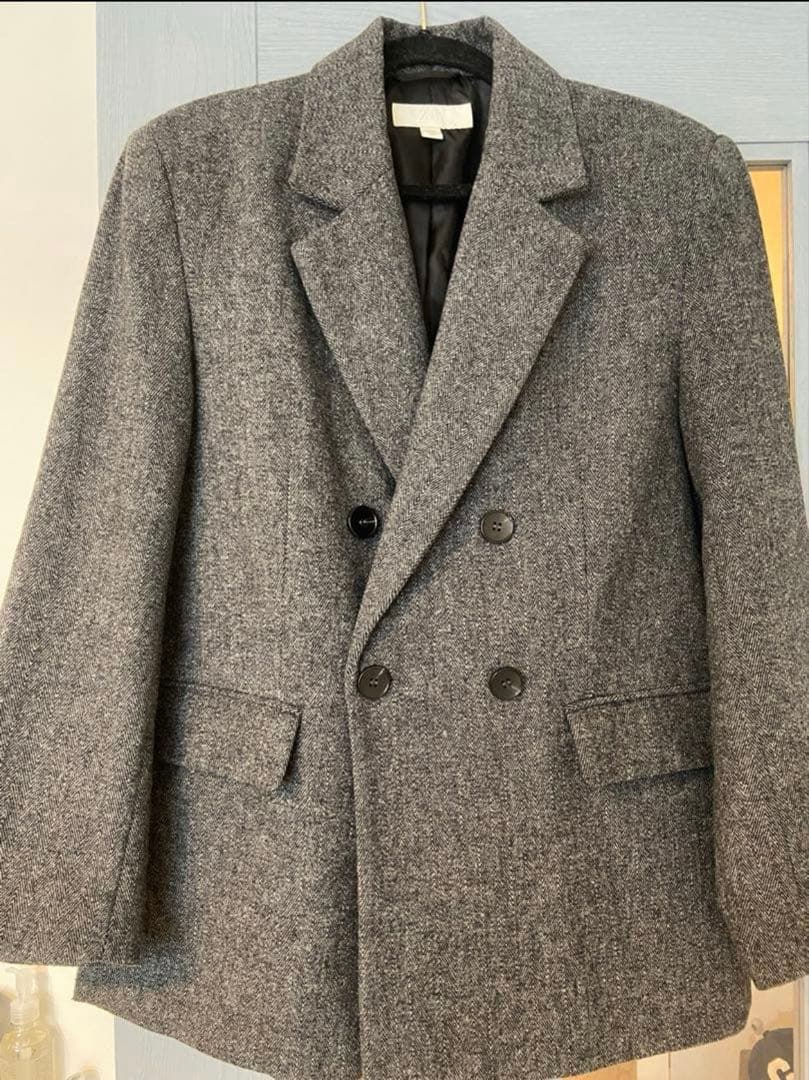 【berry⭐︎】ZARA 2025aw ウールダブルジャケット グレー S