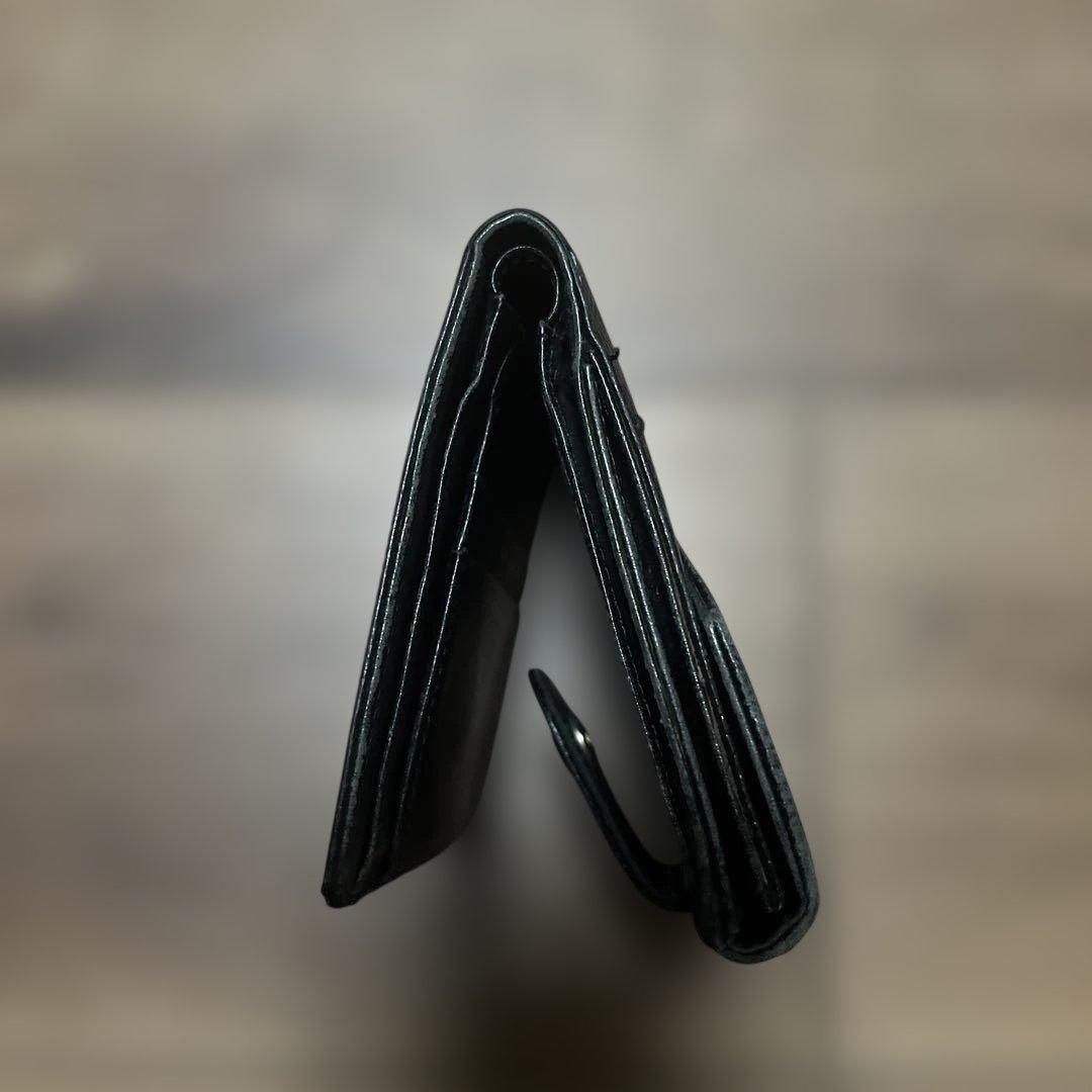 CHANEL シャネル キャビアスキン Ｗホック 二つ折り 財布 黒　デカココ
