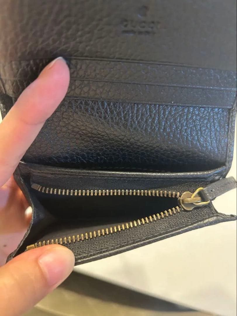 GUCCI 二つ折り財布 蝶モチーフ 黒