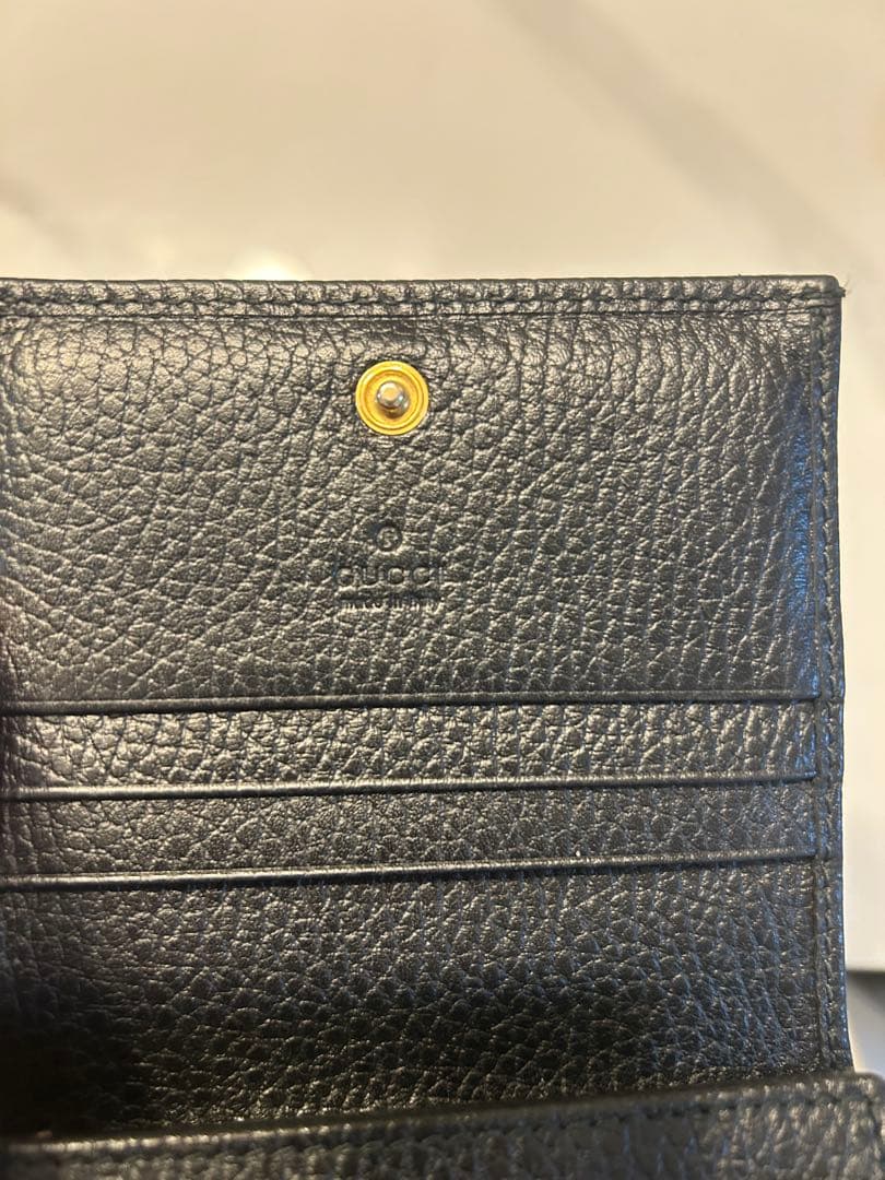 GUCCI 二つ折り財布 蝶モチーフ 黒
