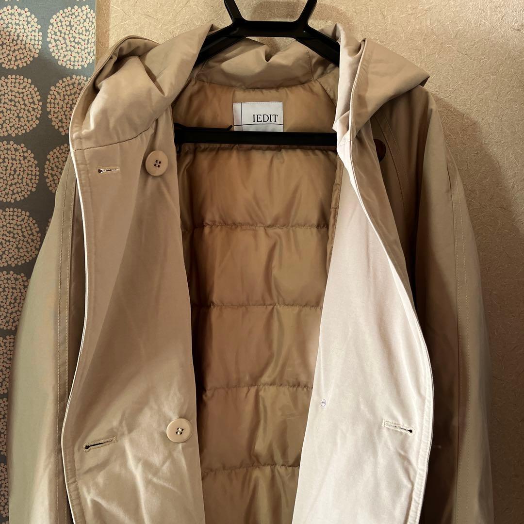 IEDIT 撥水（はっすい）素材がうれしい！すっきりロング丈ダウンコート L