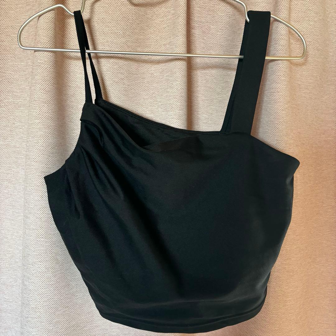 新品★SUKALA アシンメトリーギャザー　ブラトップス ブラック Ｌサイズ