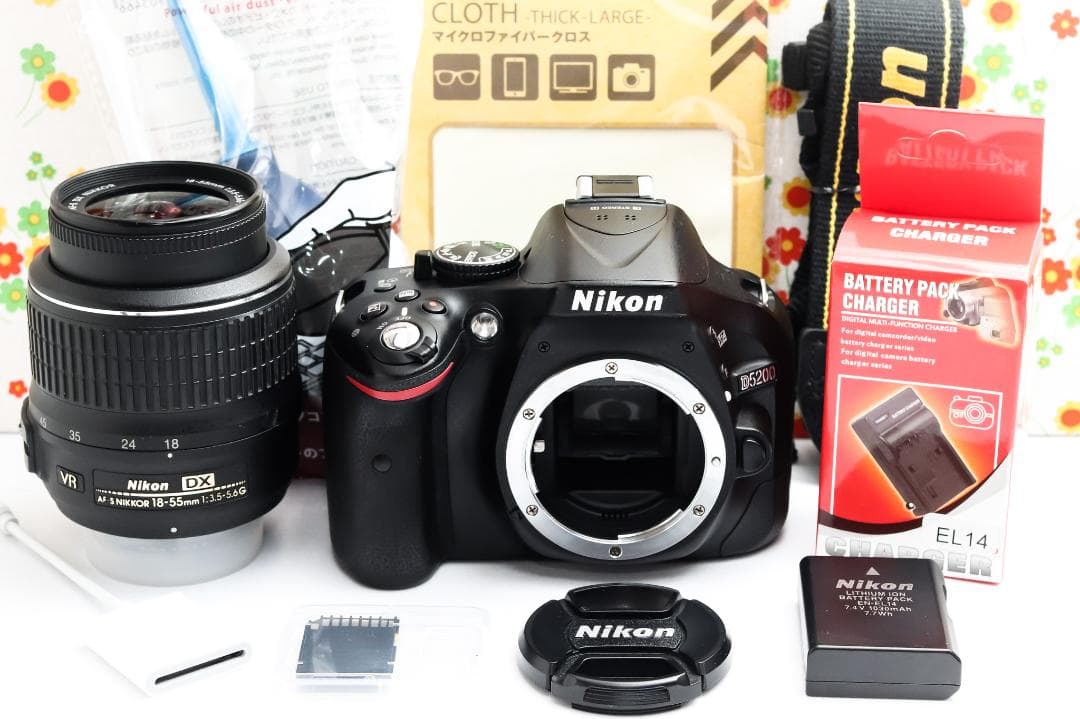 ニコン Nikon D5200☆高画質一眼レフ☆スマホ転送可☆動画撮影可！