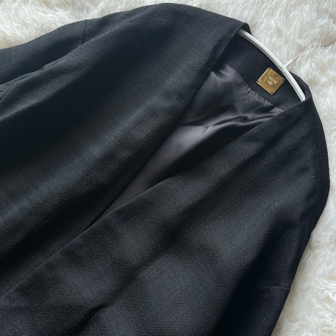 美品 MUSE VASINO オーバーコート ノーカラー ガウンコート ブラック