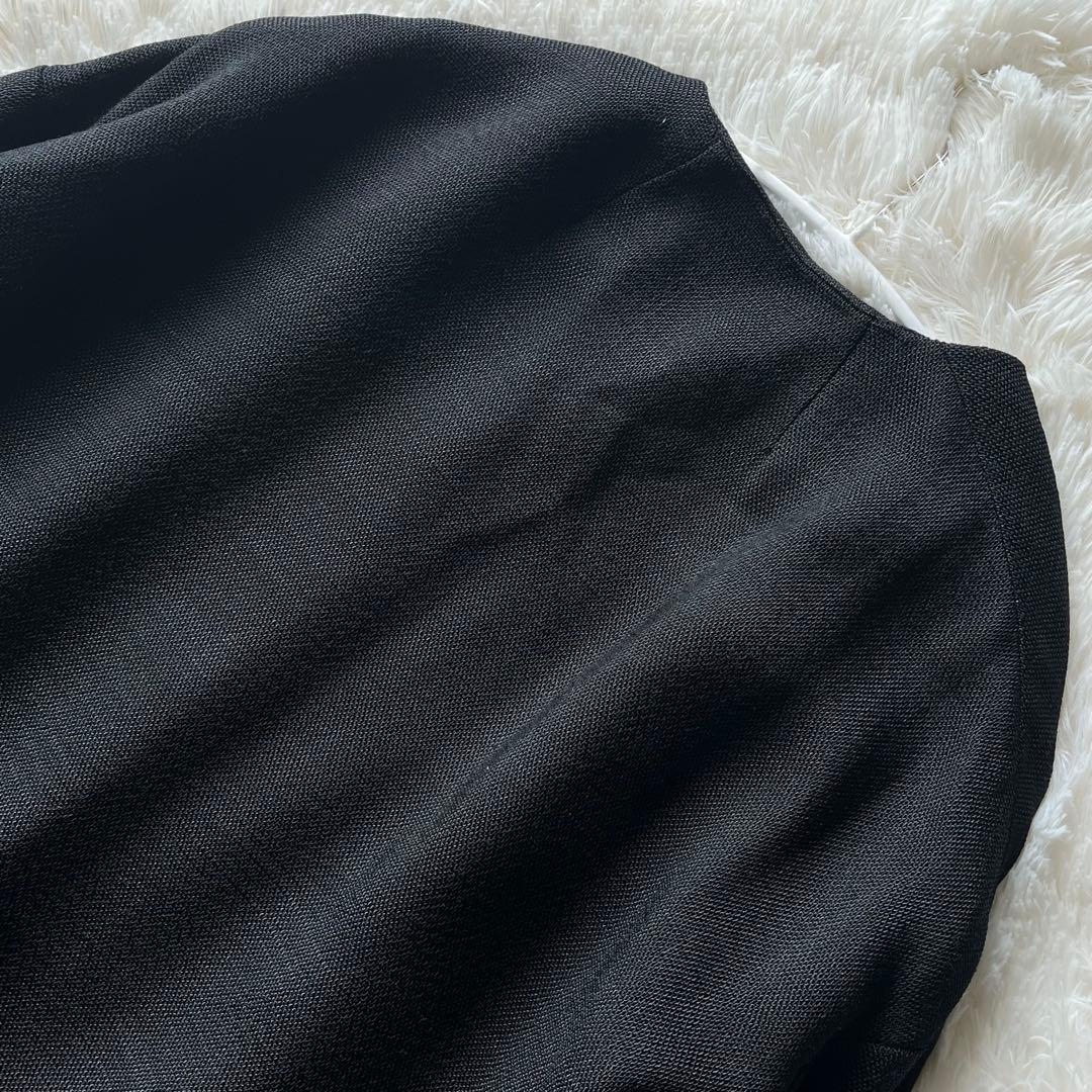 美品 MUSE VASINO オーバーコート ノーカラー ガウンコート ブラック