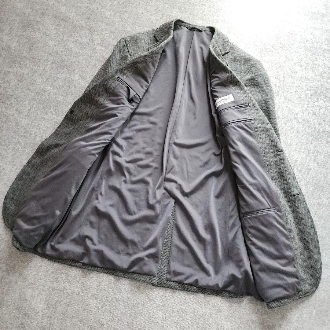ロンナー　ビジネスジャケット　冬仕様素材　スーツジャケット　グレー　L