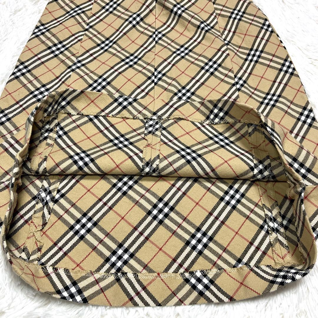 美品 バーバリー ノバチェック ワンピース ノースリーブ ベージュ ホースロゴ