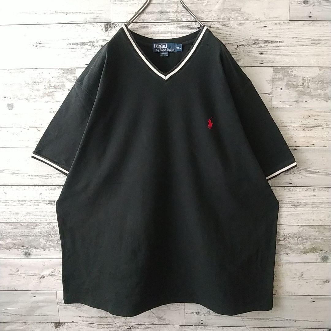 希少サイズ☆ポロバイラルフローレン 刺繍 鹿の子地 リンガーT Tシャツ 3L