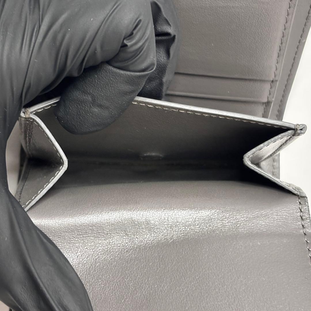 CELINE レザー 三つ折り財布 グレー