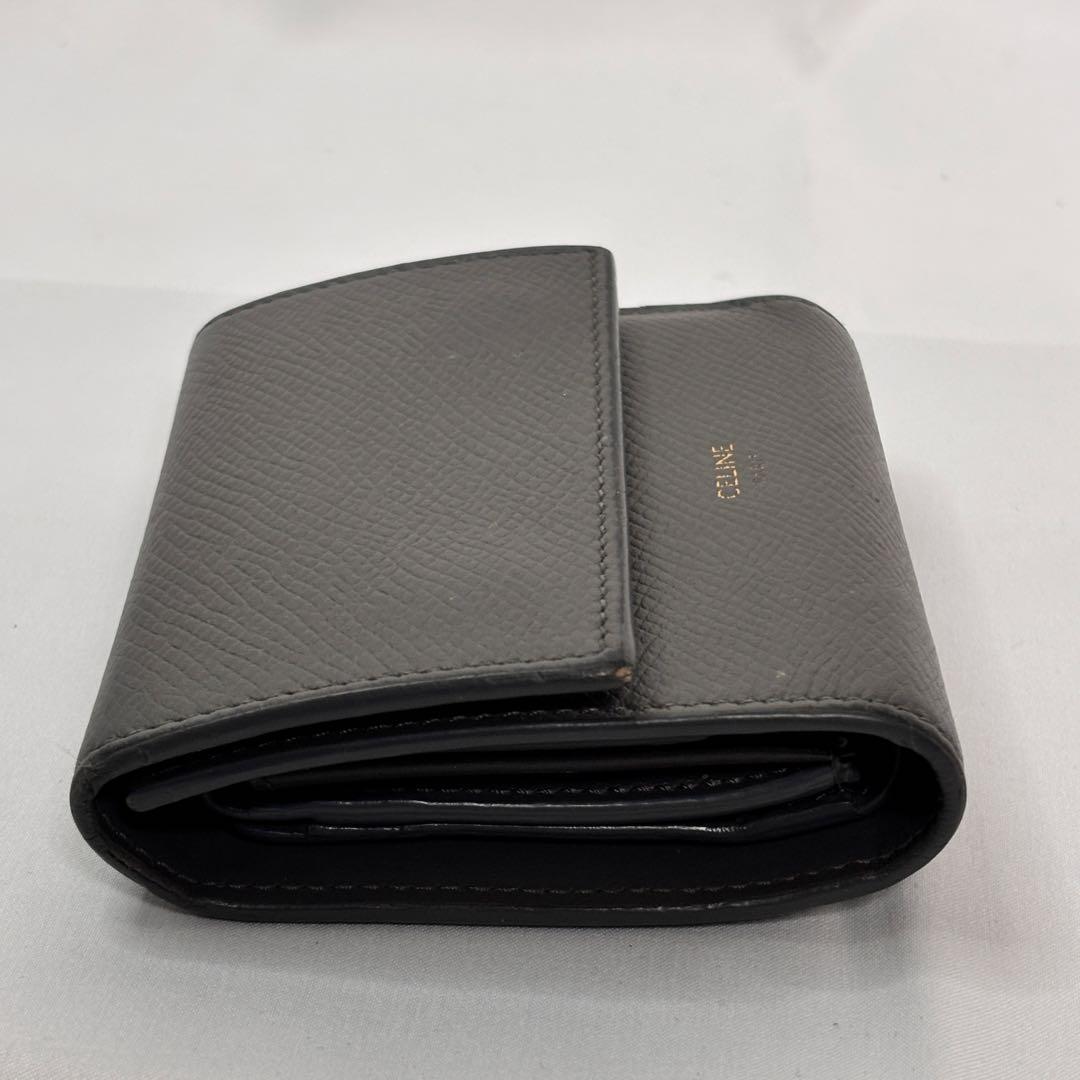 CELINE レザー 三つ折り財布 グレー