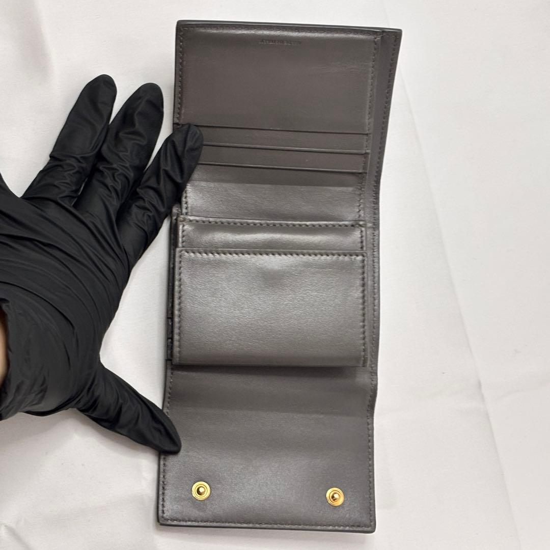 CELINE レザー 三つ折り財布 グレー