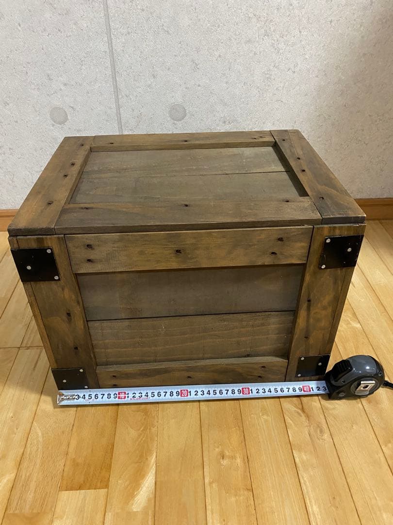 ビンテージ風木製収納スタイルボックス 約40cm x 30cm x 30cm