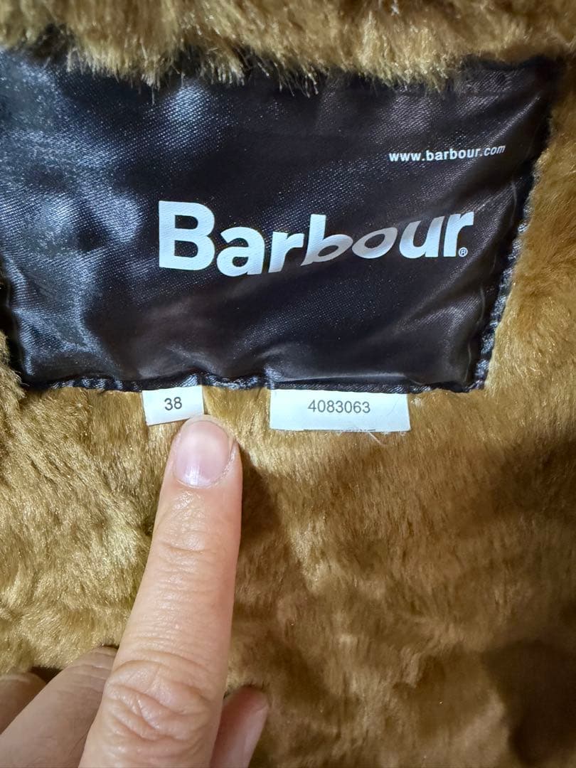 Barbour ファー ベスト 38 ブラウン