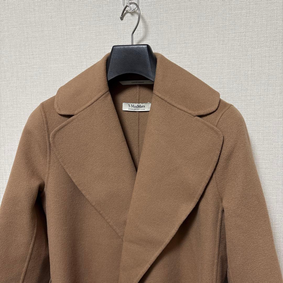 【最高級】S MAX MARA マックスマーラ ウール ベルト リバー コート