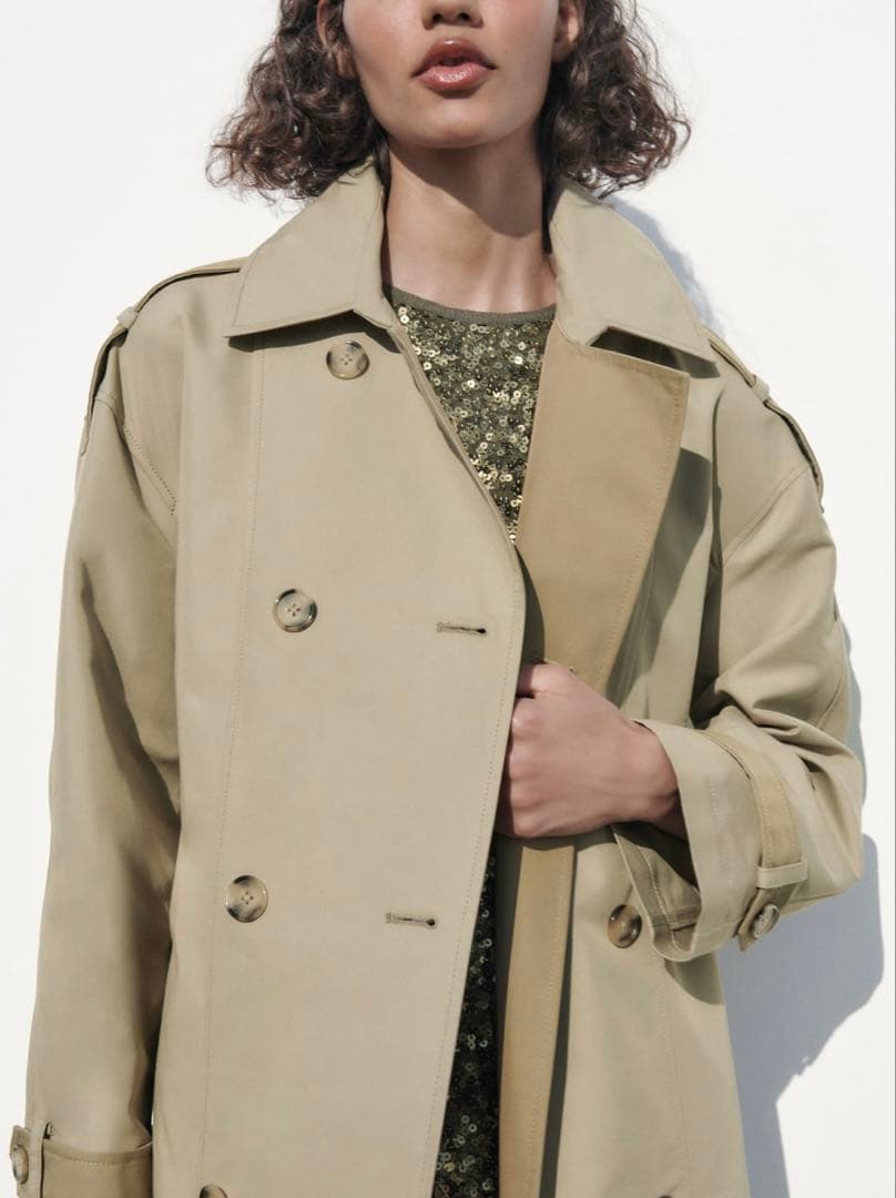 ★新品タグ付き★ ZARA コントラスト トレンチコート