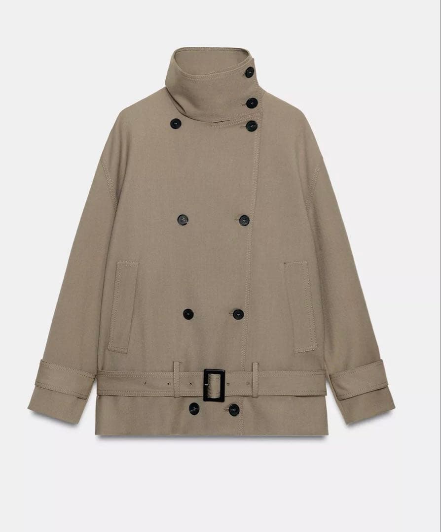 【新品】ZARA ZW COLLECTION ベルト付きフルイドジャケット　S