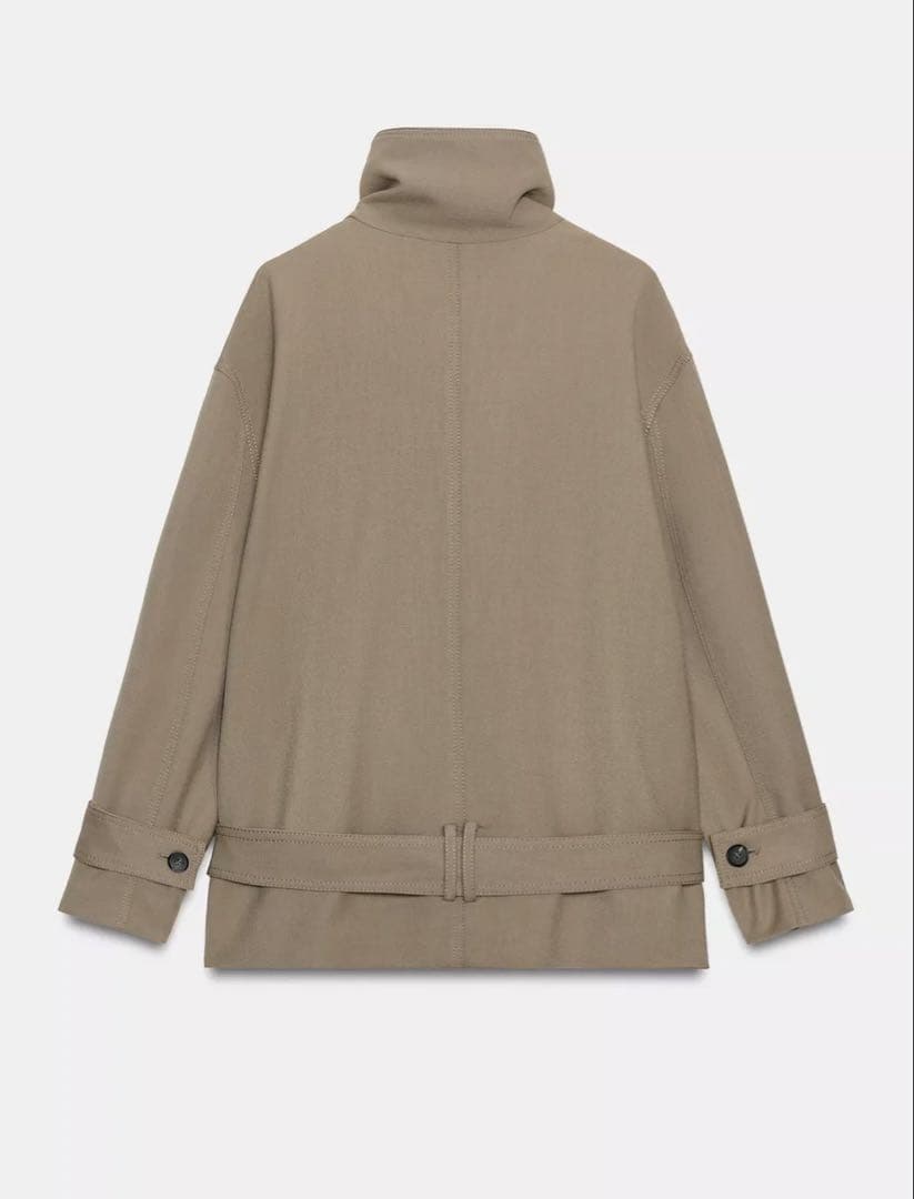 【新品】ZARA ZW COLLECTION ベルト付きフルイドジャケット　S