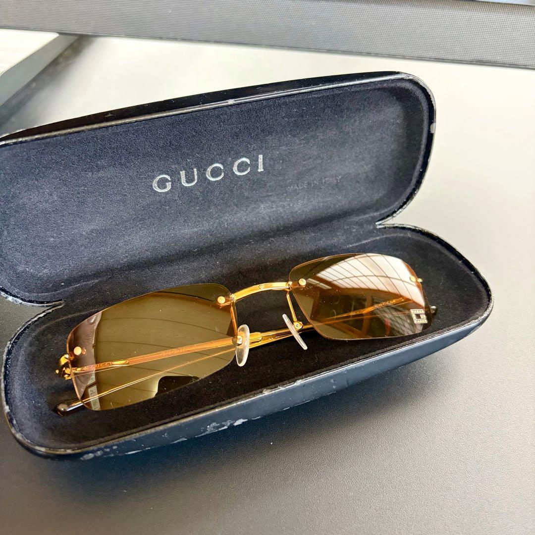 GUCCI グッチ サングラス リムレス サングラス ケース付き Gロゴ