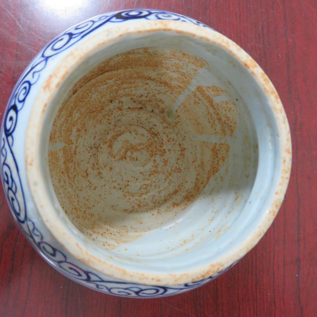 中国 青花 花文 小壺 窯傷あり 染付