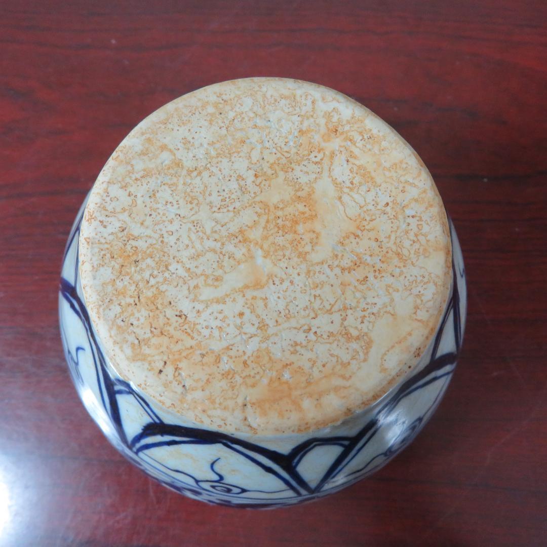 中国 青花 花文 小壺 窯傷あり 染付