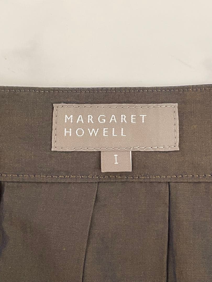 美品 MARGARET HOWELL タマムシ プリーツ ミモレ丈 スカート