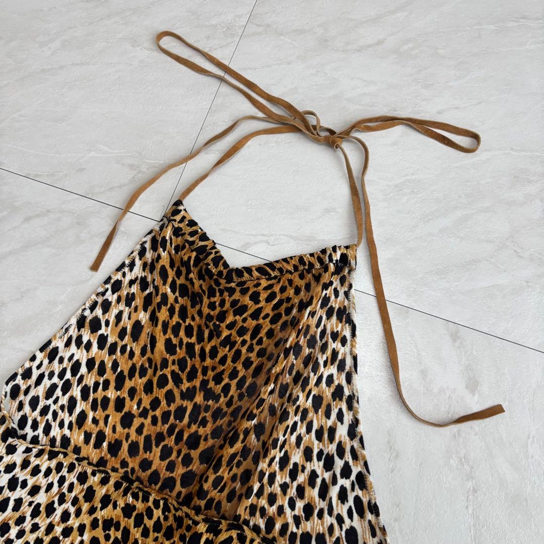 DOLCE&GABBANA レオパード ホルターネック 背中開き トップス 40