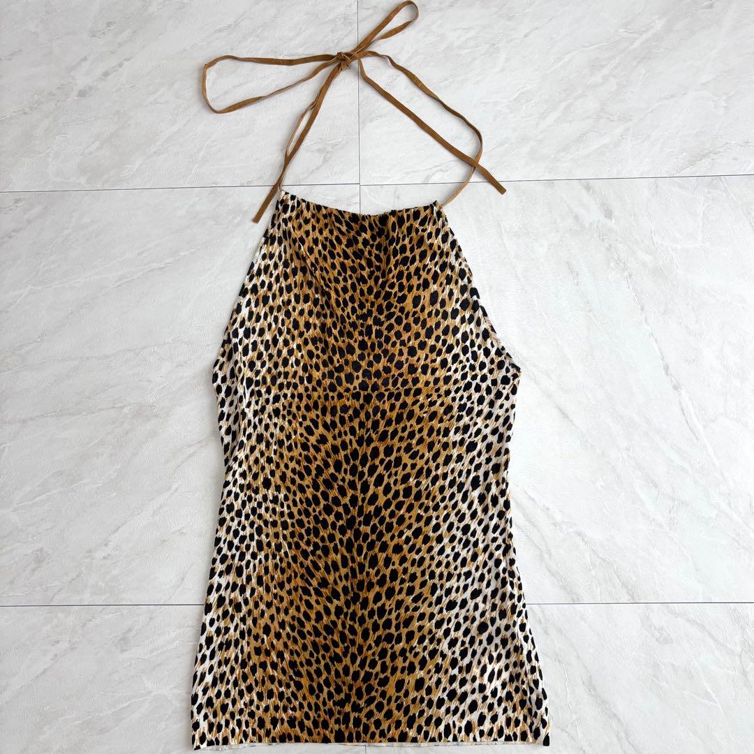 DOLCE&GABBANA レオパード ホルターネック 背中開き トップス 40