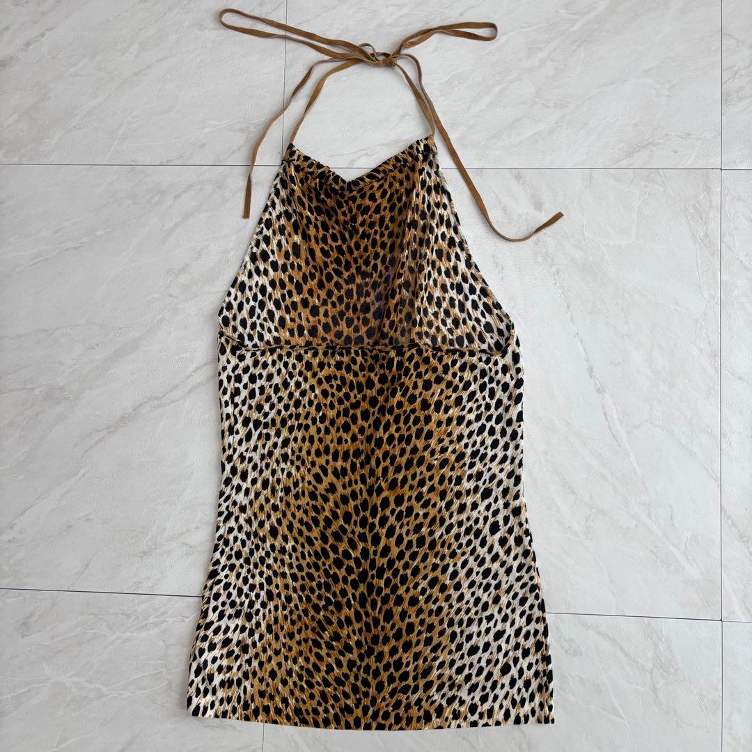 DOLCE&GABBANA レオパード ホルターネック 背中開き トップス 40