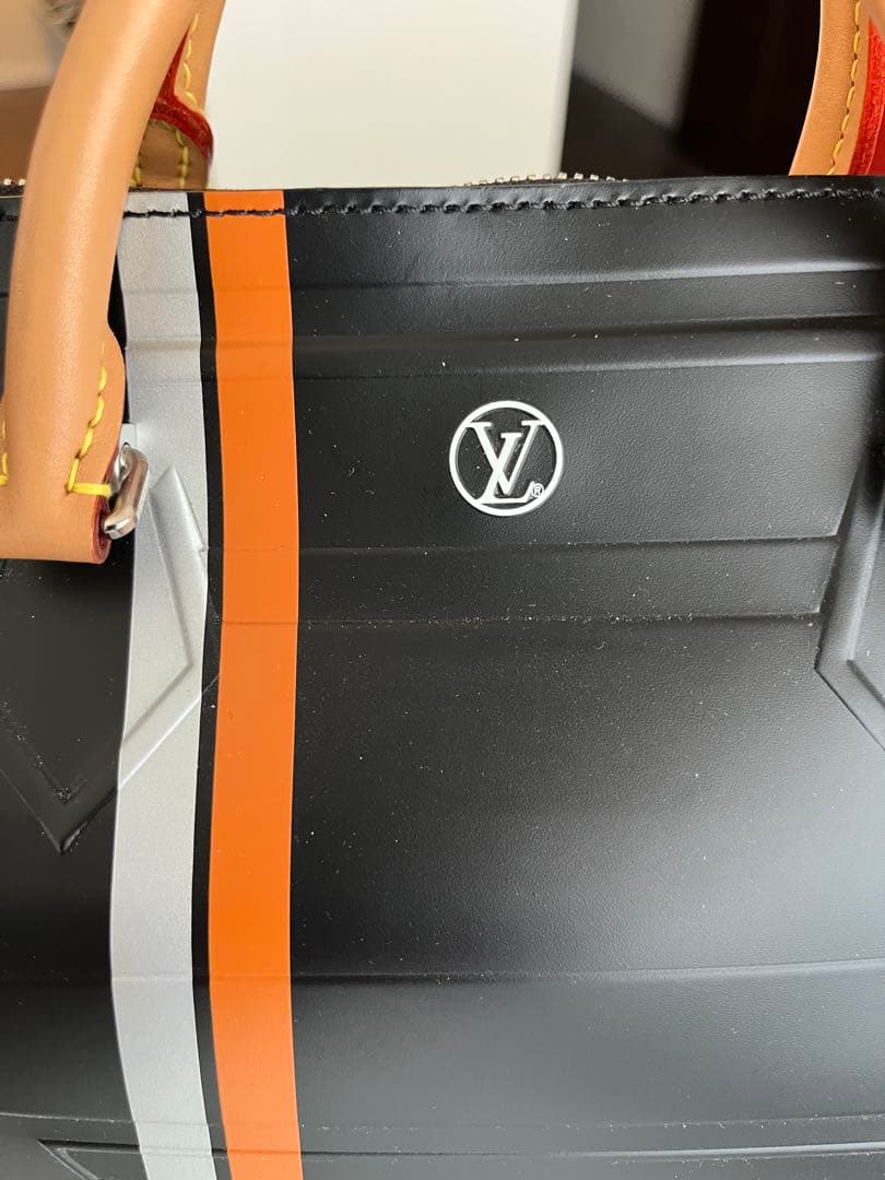 【希少・美品】Louis Vuitton ボストンバッグ 黒 オレンジ