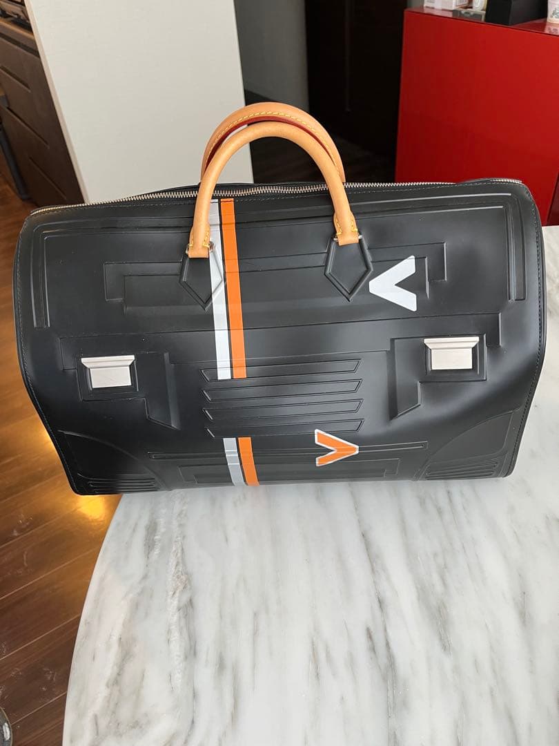【希少・美品】Louis Vuitton ボストンバッグ 黒 オレンジ