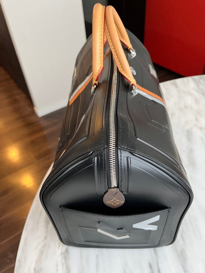 【希少・美品】Louis Vuitton ボストンバッグ 黒 オレンジ