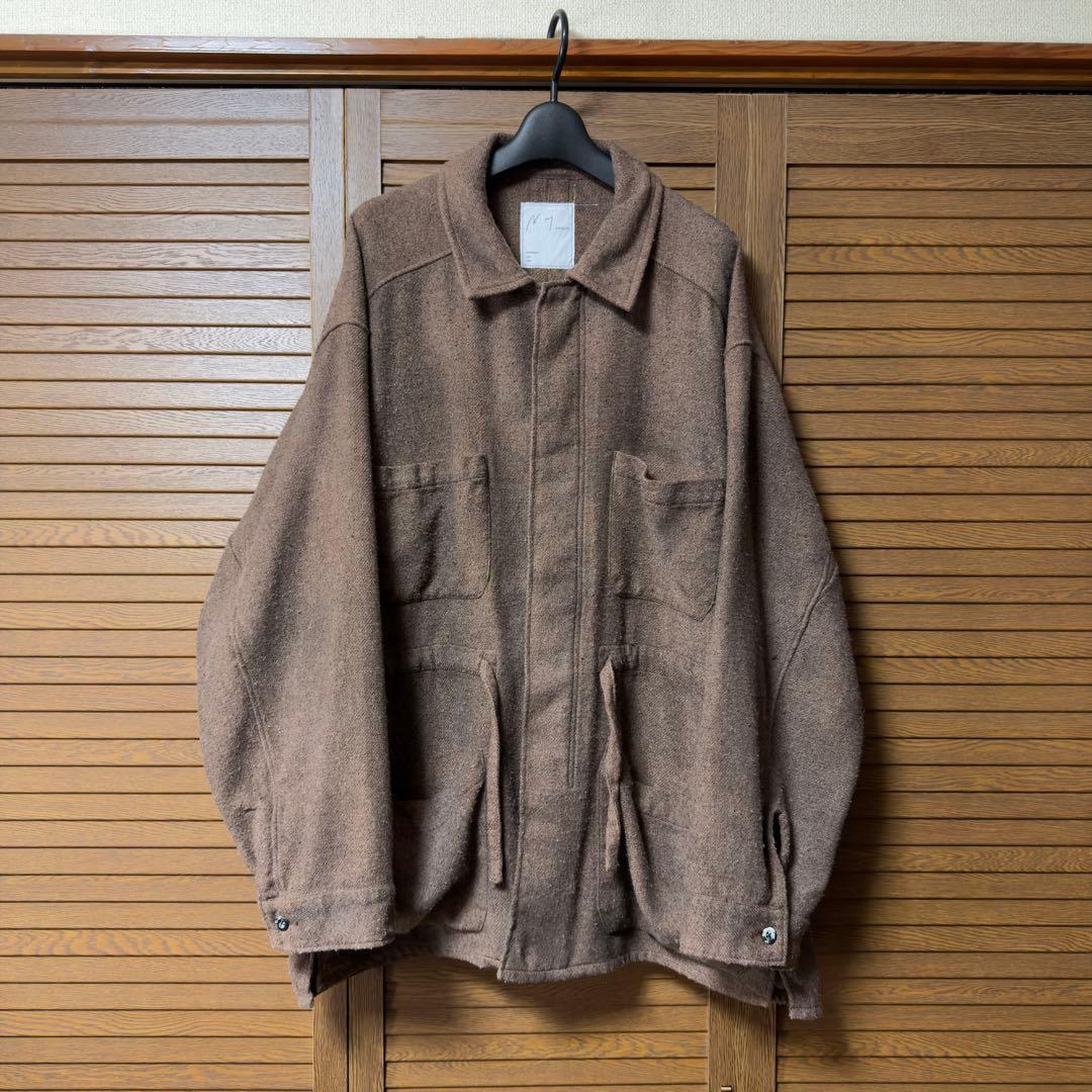 ANCELLM／24AW／ピリングシャツジャケット／ブラウン／2