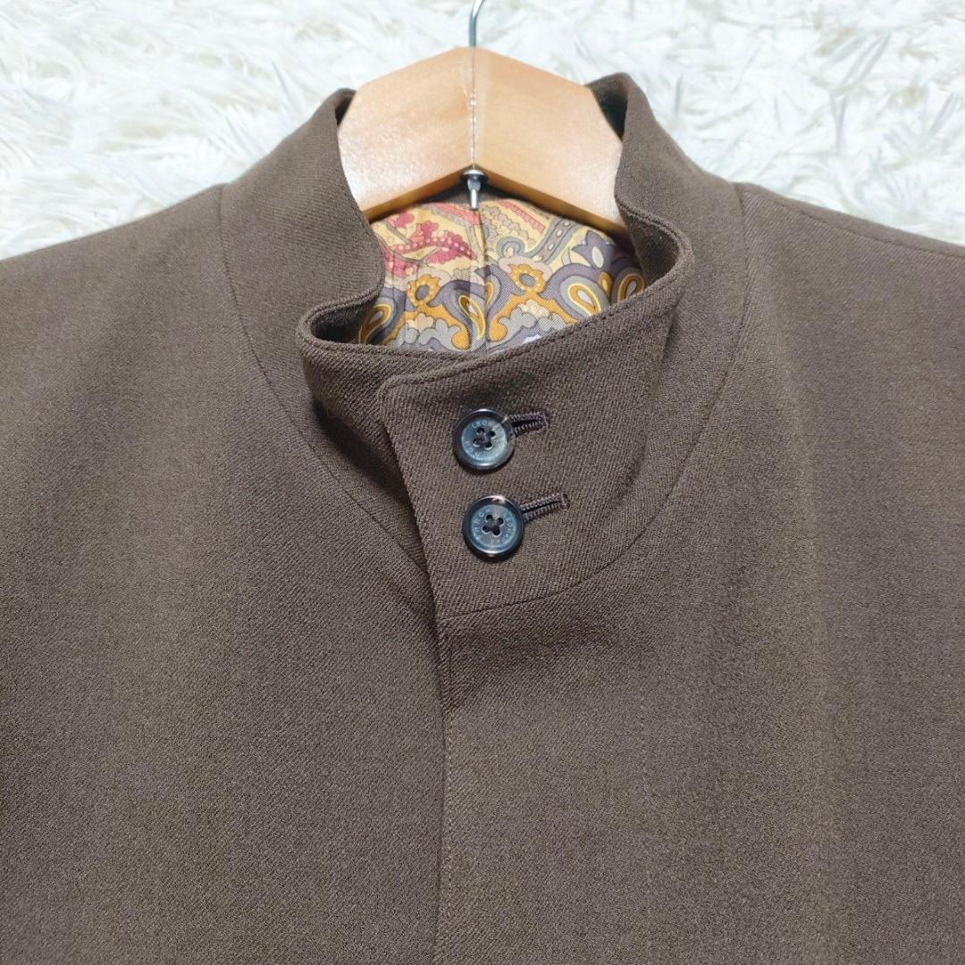 【美品】サイズ50 レオナール スタンドカラー ジャケット コート ブラウン